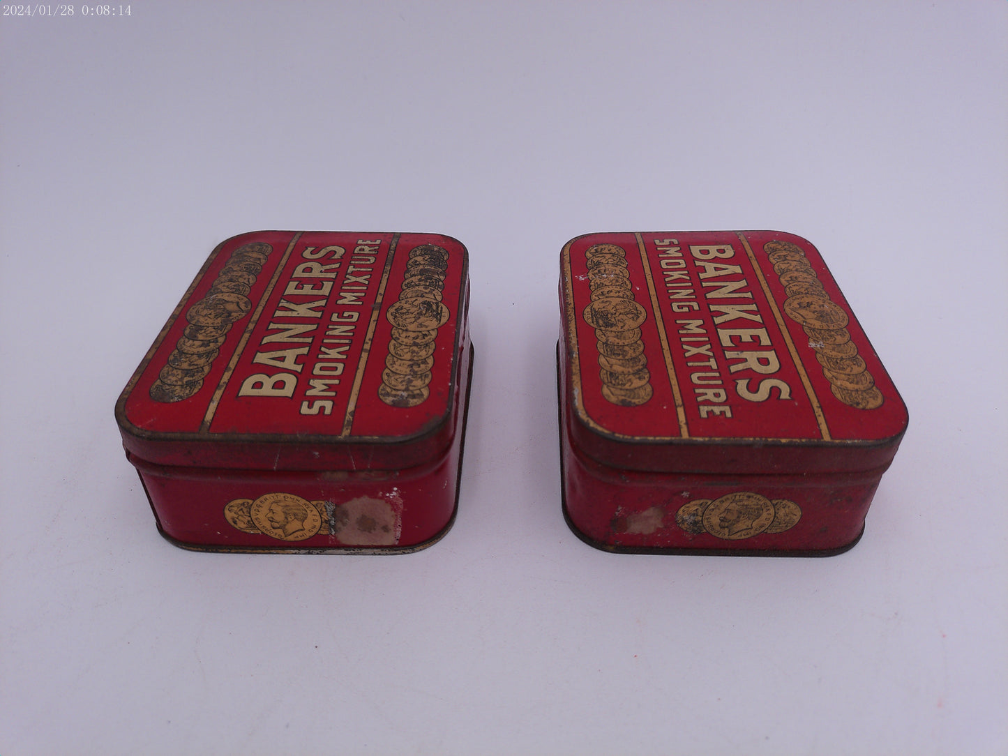 Bankers Smoking Mixture Tobacco Tin lot of 2