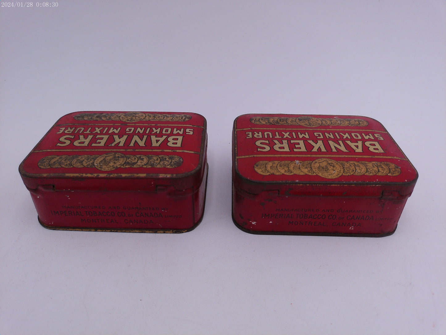 Bankers Smoking Mixture Tobacco Tin lot of 2