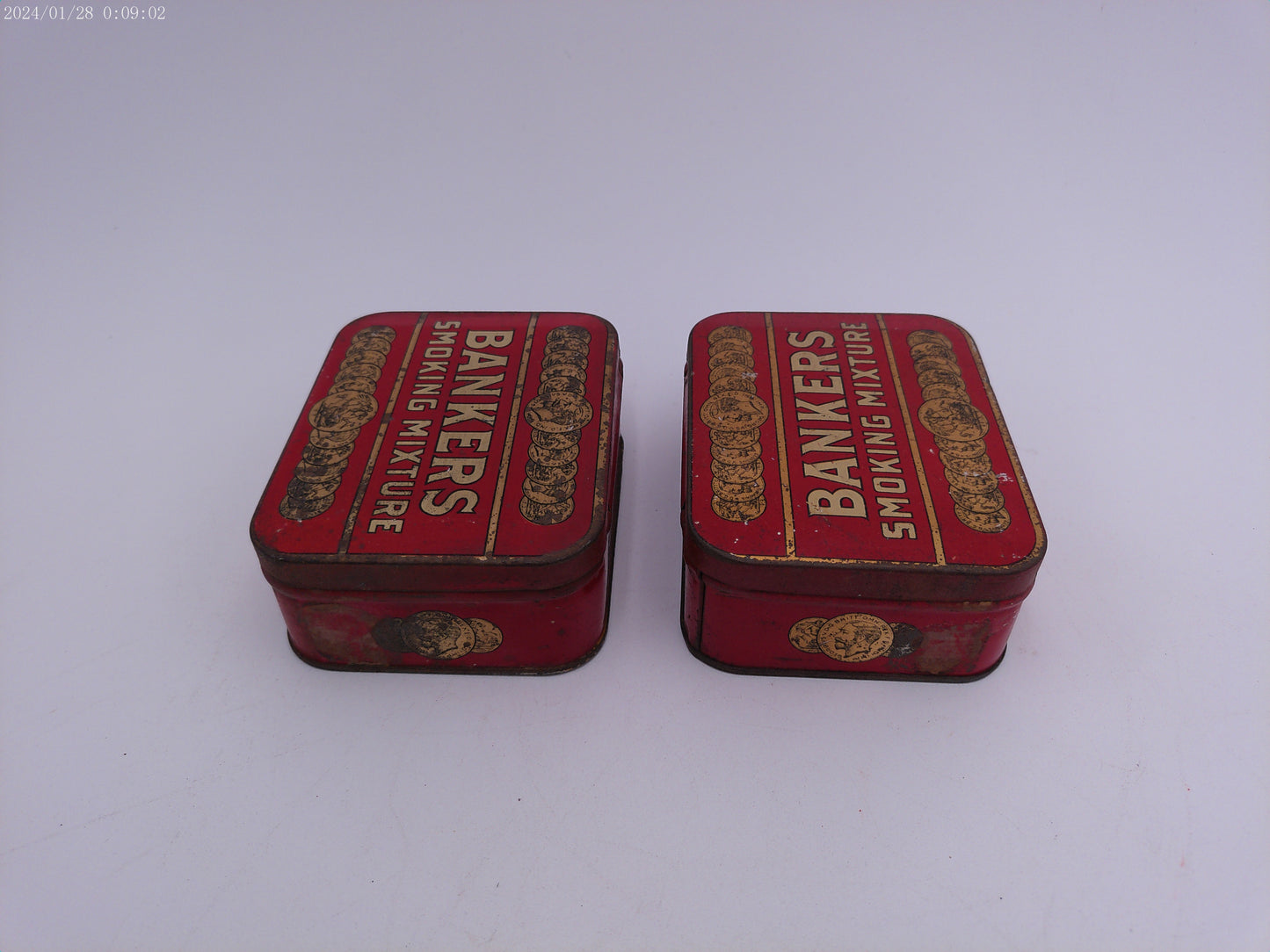 Bankers Smoking Mixture Tobacco Tin lot of 2