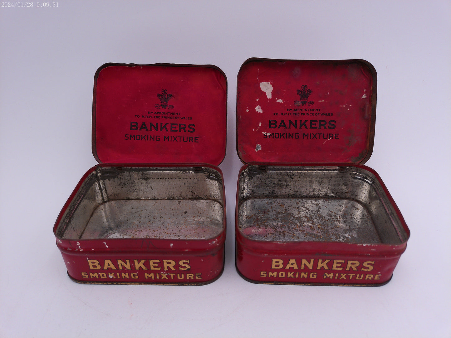 Bankers Smoking Mixture Tobacco Tin lot of 2