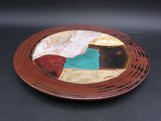 Handmade Ceramic Wall Hanging Plate Unique Art Pottery Tray Hand Painted