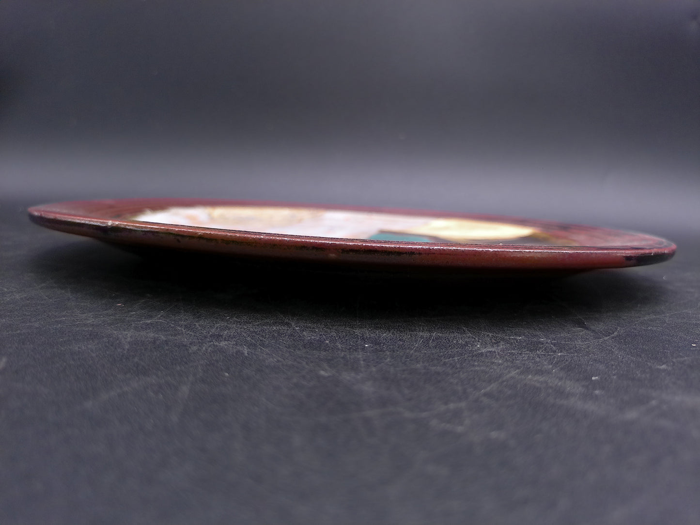 Handmade Ceramic Wall Hanging Plate Unique Art Pottery Tray Hand Painted