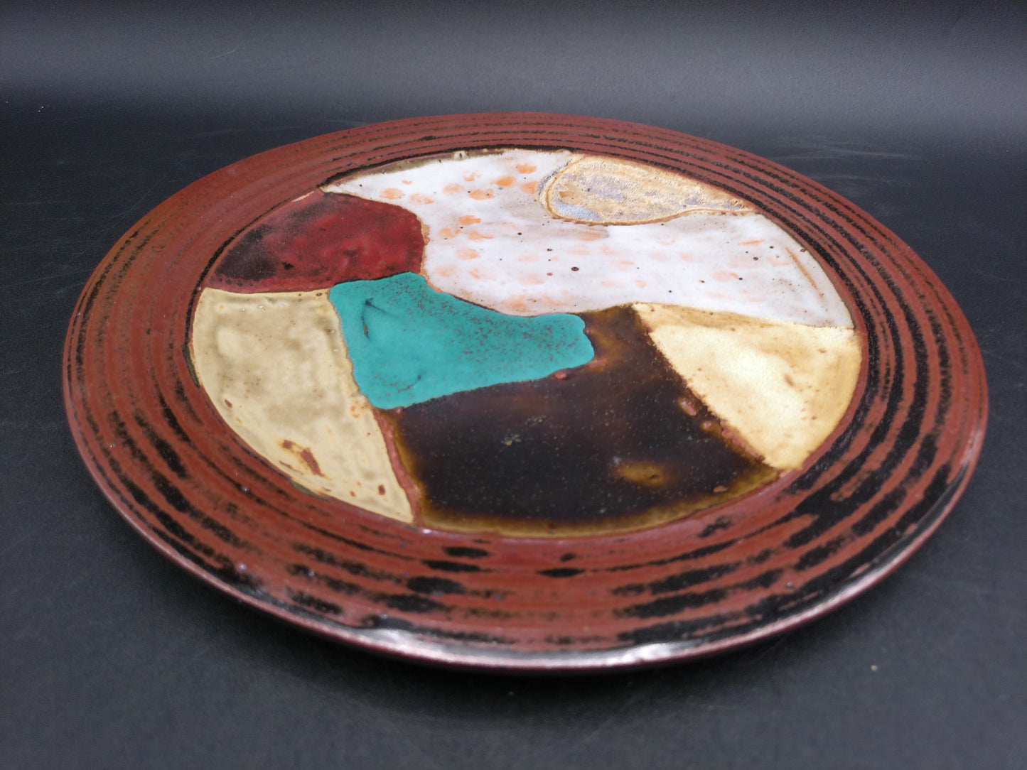 Handmade Ceramic Wall Hanging Plate Unique Art Pottery Tray Hand Painted