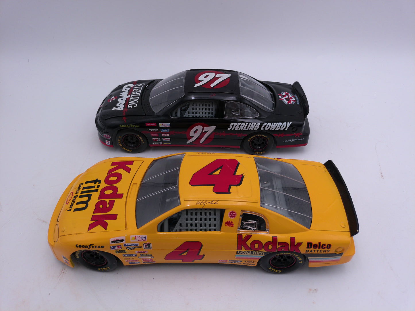 Racing Champions Sterling Cowboy Racing Car NASCAR Vtg 1996 and #4 Kodak Film Chevy Monte Carlo