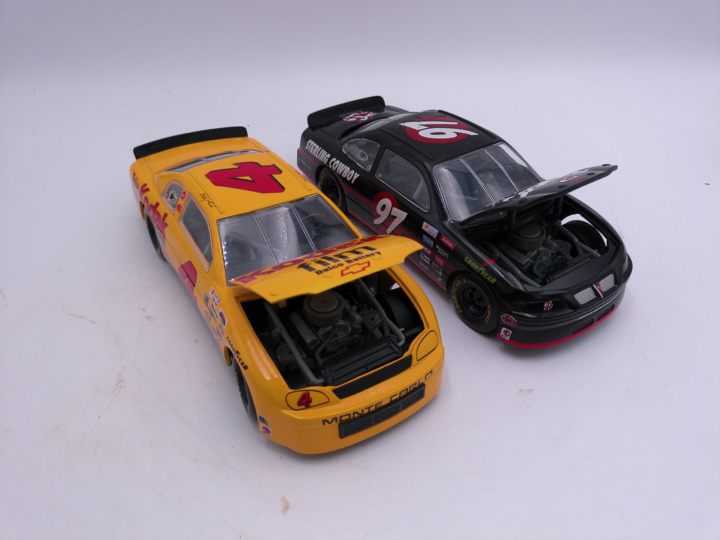 Racing Champions Sterling Cowboy Racing Car NASCAR Vtg 1996 and #4 Kodak Film Chevy Monte Carlo