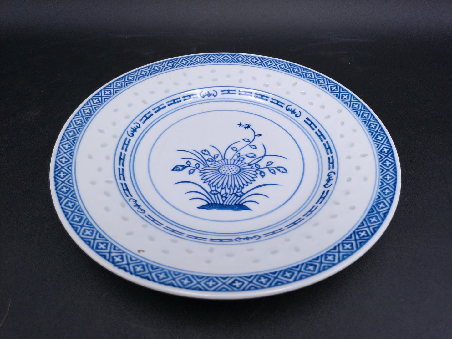 Chinese Blue & White Porcelain Dish Dragon Kangxi Set of 2 and one w/ Floral Design