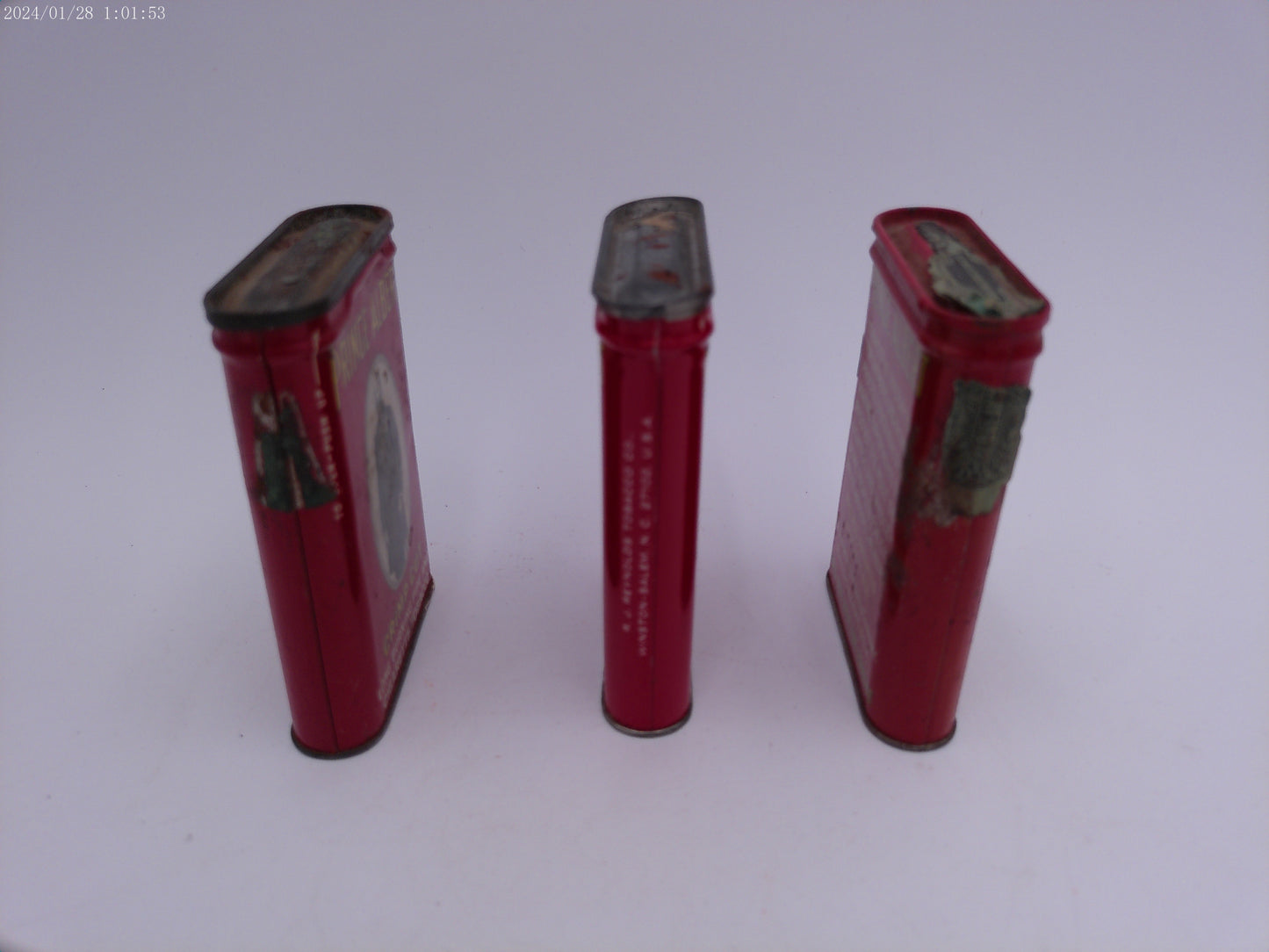 Vintage circa 1950-1960 Prince Albert Crimp Cut tobacco tin Lot of 3