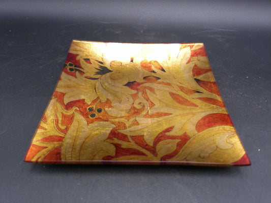 Gold Lacquer Tray Unique and Rare Floral Design