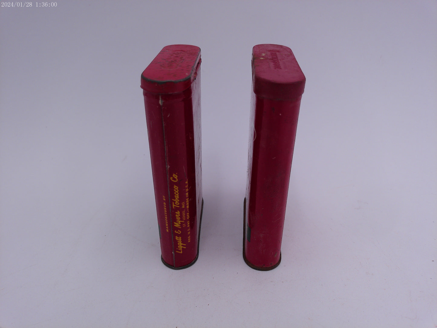 Vintage Velvet Pipe and Cigarette Tobacco Tin lot of 2
