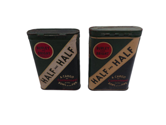Vintage Tobacco Tin Burley and Bright HALF and HALF American Tobacco Company circa 1950s
