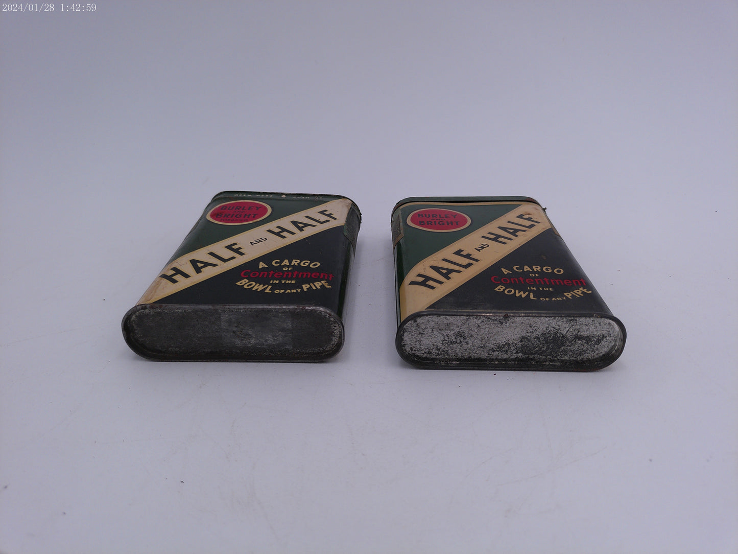 Vintage Tobacco Tin Burley and Bright HALF and HALF American Tobacco Company circa 1950s