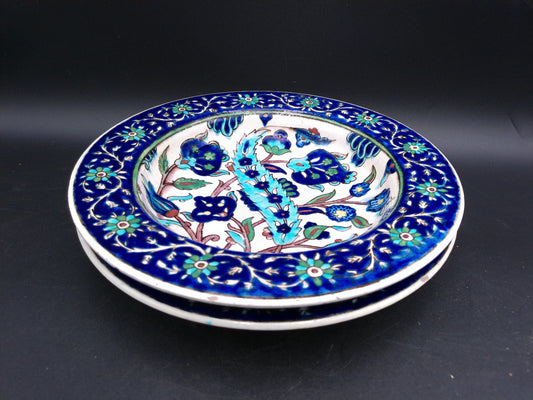 Ceramic Floral Vintage Dish Plate Bowl handmade ceramic plate Set of 2