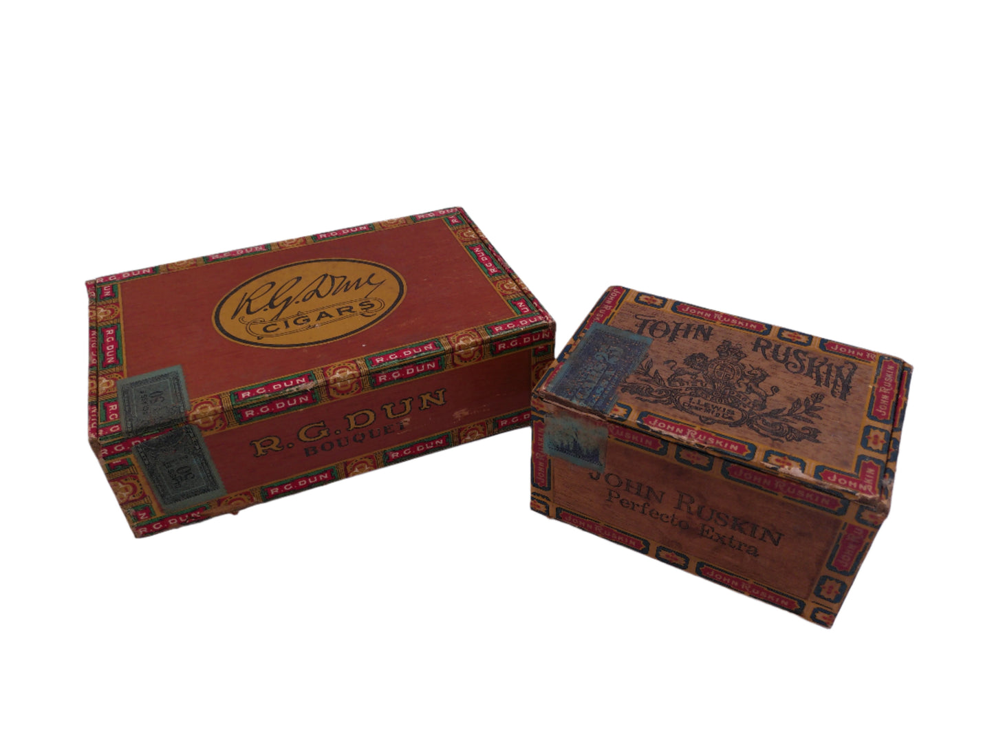 R. G. DUN Vintage Cigar Box and John Ruskin Cigar box