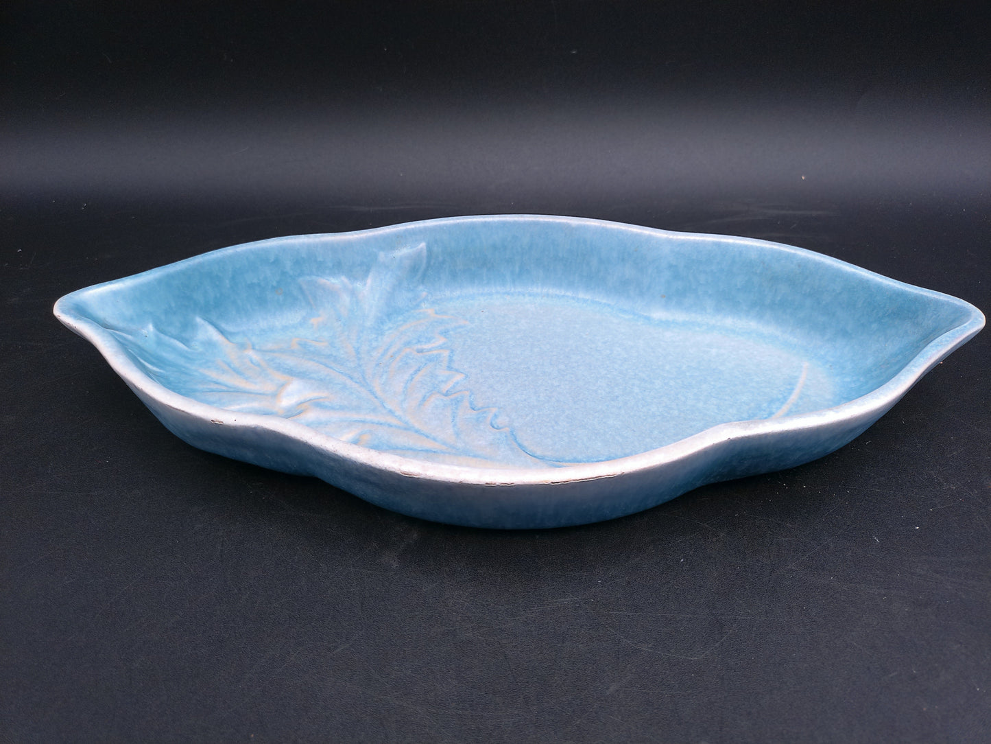 Roseville Rozane Leaf Shaped Stoneware Bowl 1941