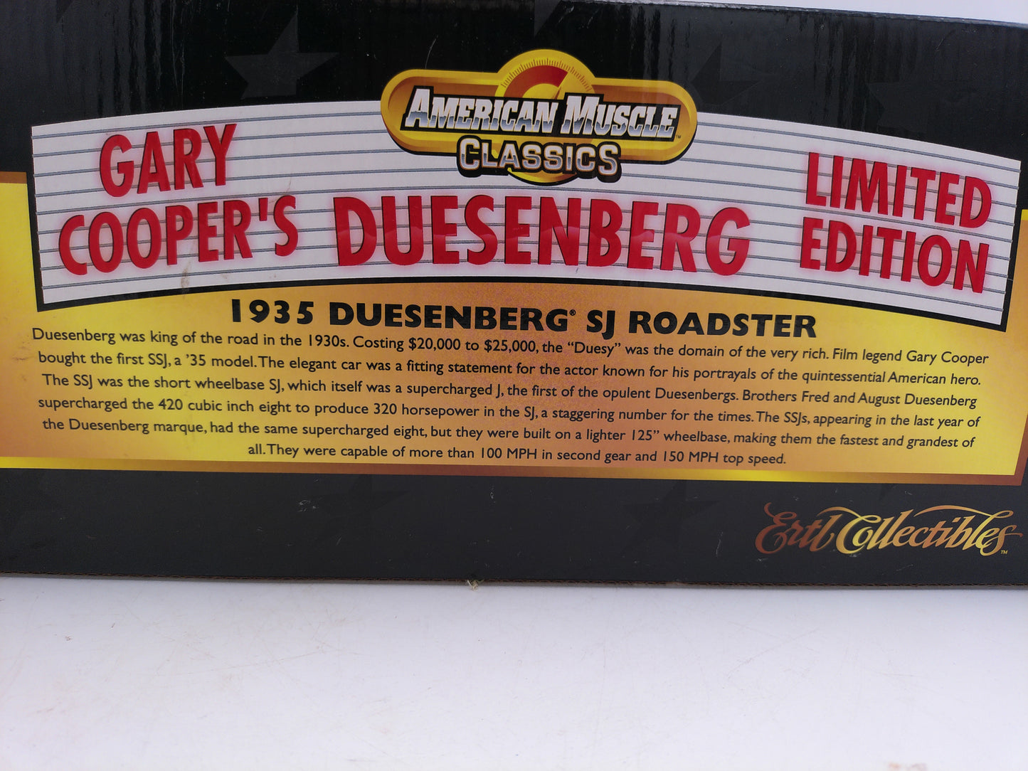 Duesenberg 1935  SSJ Gary Cooper 1:18 Ertl 1/18 model American Muscle Classics