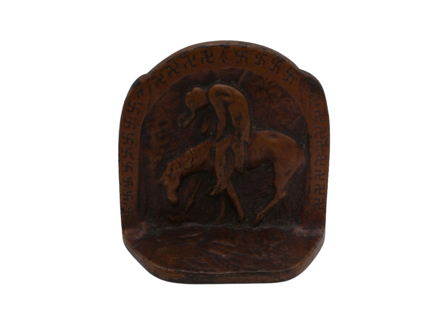 Vintage 1930 Cast Iron bookend Indian on Horse