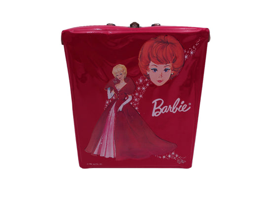 Rare Vintage 1963 Mattel Barbie Doll Red Trunk Case with a Barbie
