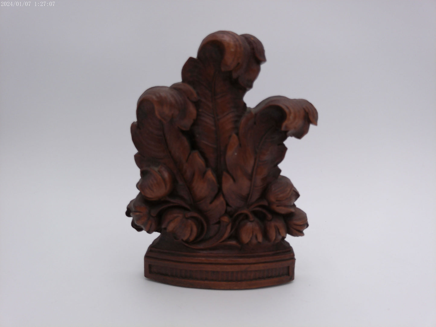 Vintage Pair of Syoco Wood Bookends Fern Flower Floral design Vintage