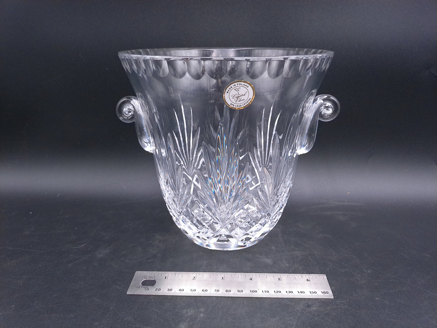 Crystal Champagne Bowl Made in Poland Clear 24% Lead Crystal Cut Elegant