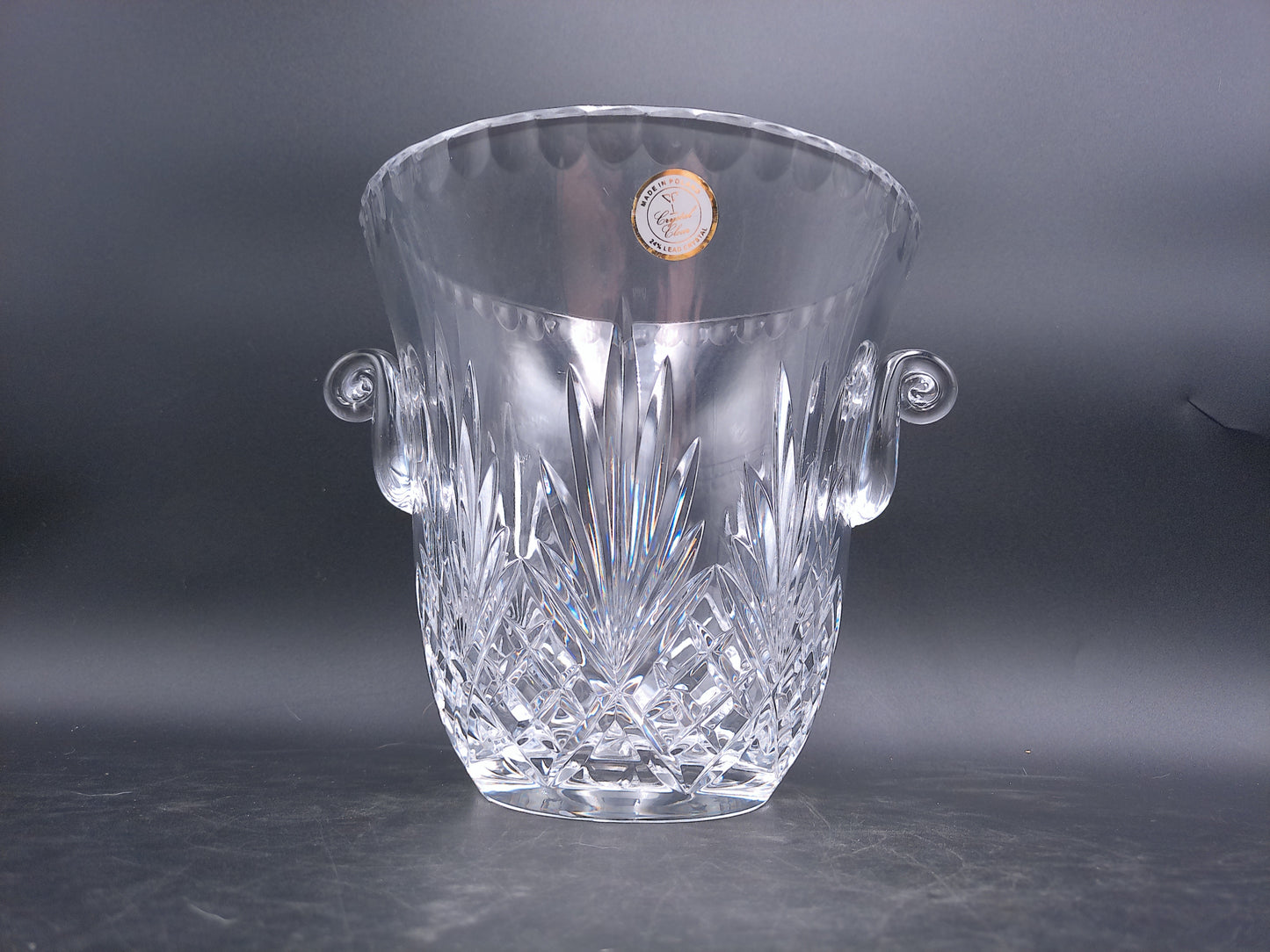 Crystal Champagne Bowl Made in Poland Clear 24% Lead Crystal Cut Elegant