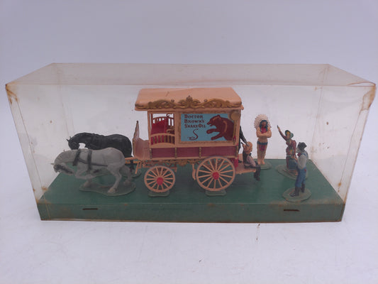 Doctor Brown's Snake Oil Horse Drawn Wagon Model in orginal display Rare