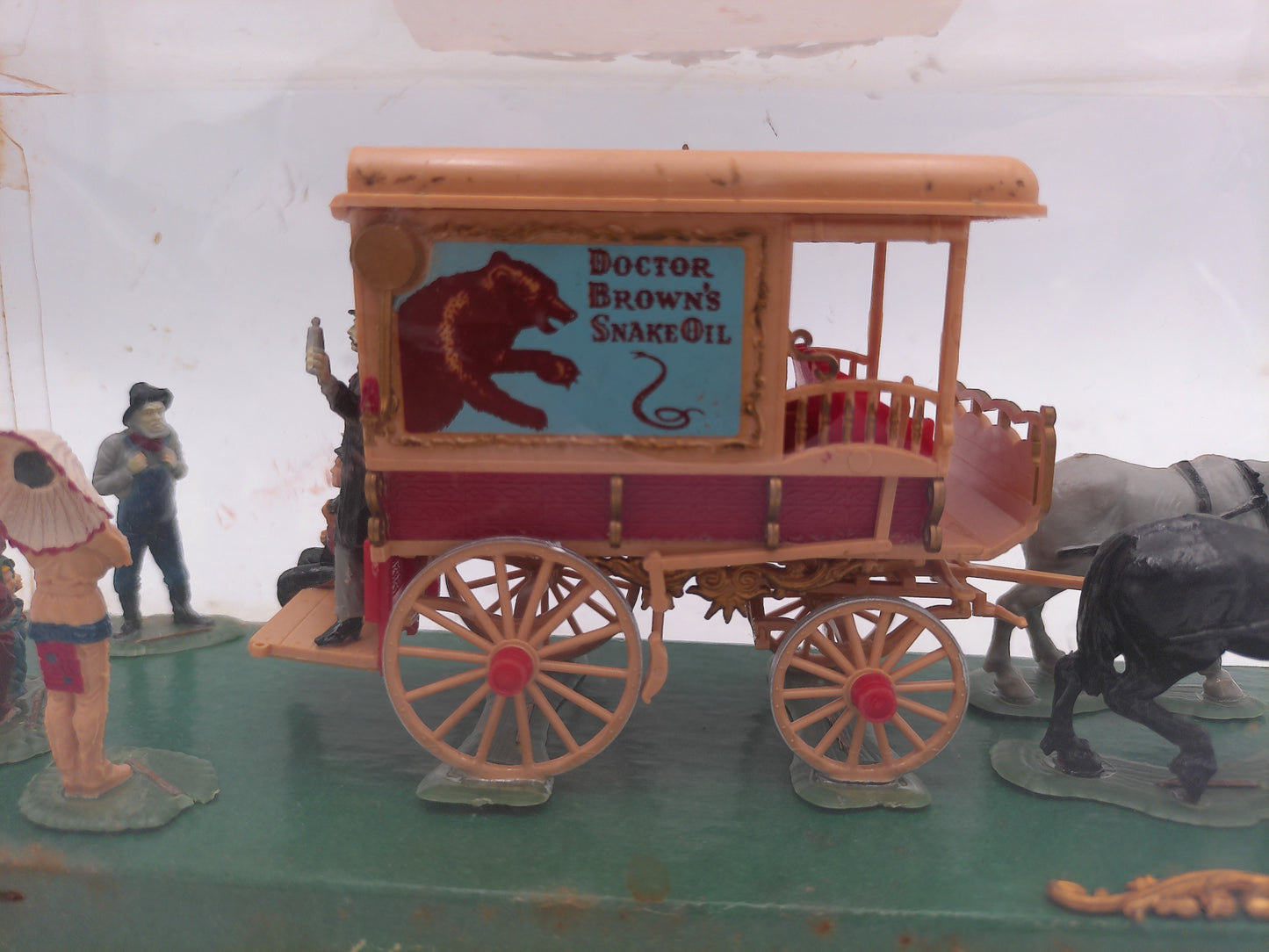 Doctor Brown's Snake Oil Horse Drawn Wagon Model in orginal display Rare
