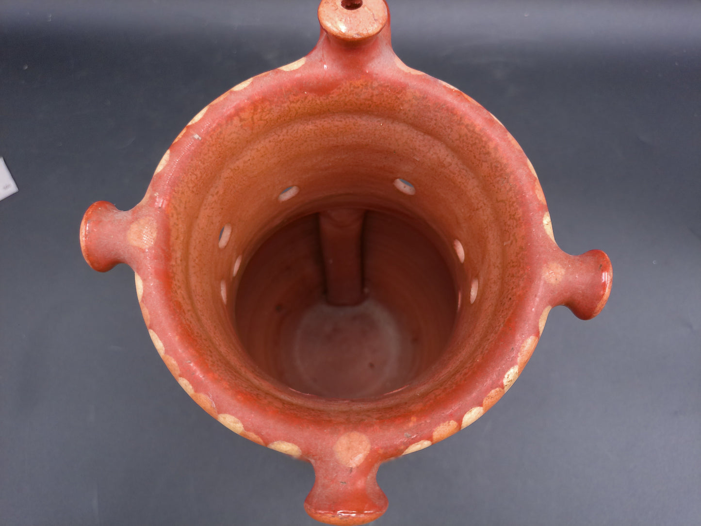 Clay Pitcher made in 1975 Hand Painted Floral and Heart Design