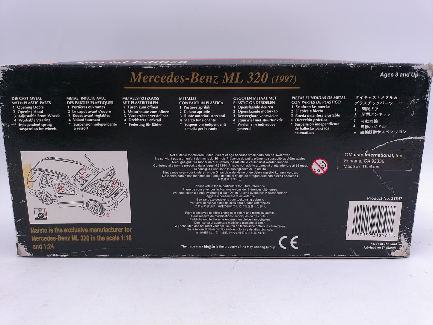Maisto 1997 Mercedes-Benz M-Class 1:24 Die-Cast Metal Silver Special Edition