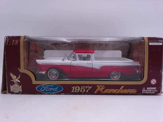 Ranchero Ford Motor Company 1957 Red & White Toy Truck Car 1:43 Collector's Edition Die Cast Metal