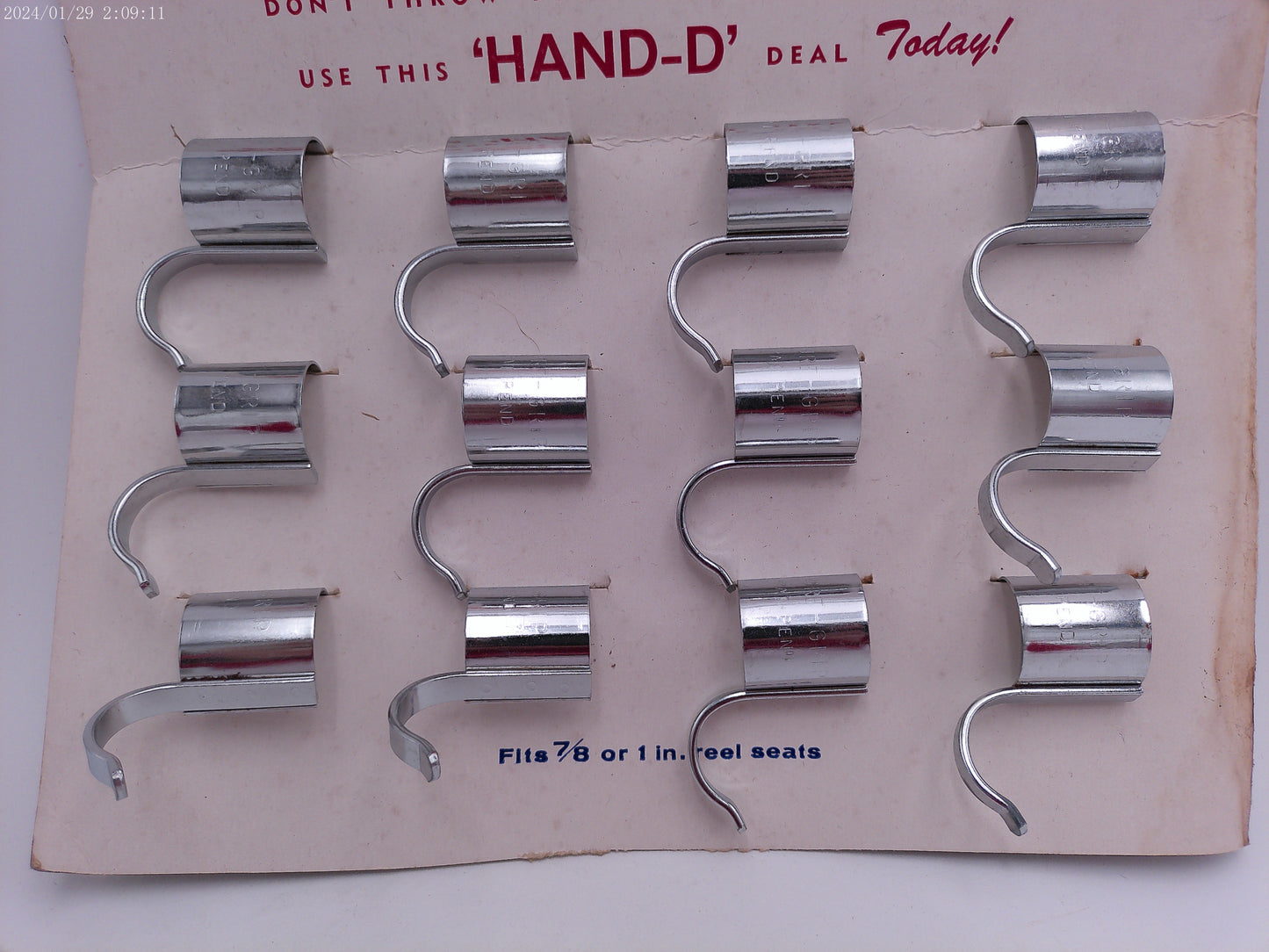 Vintage SHURE-GRIP Rod & Reel Fishing Pole Saver Store Dealer Advertising Display Card