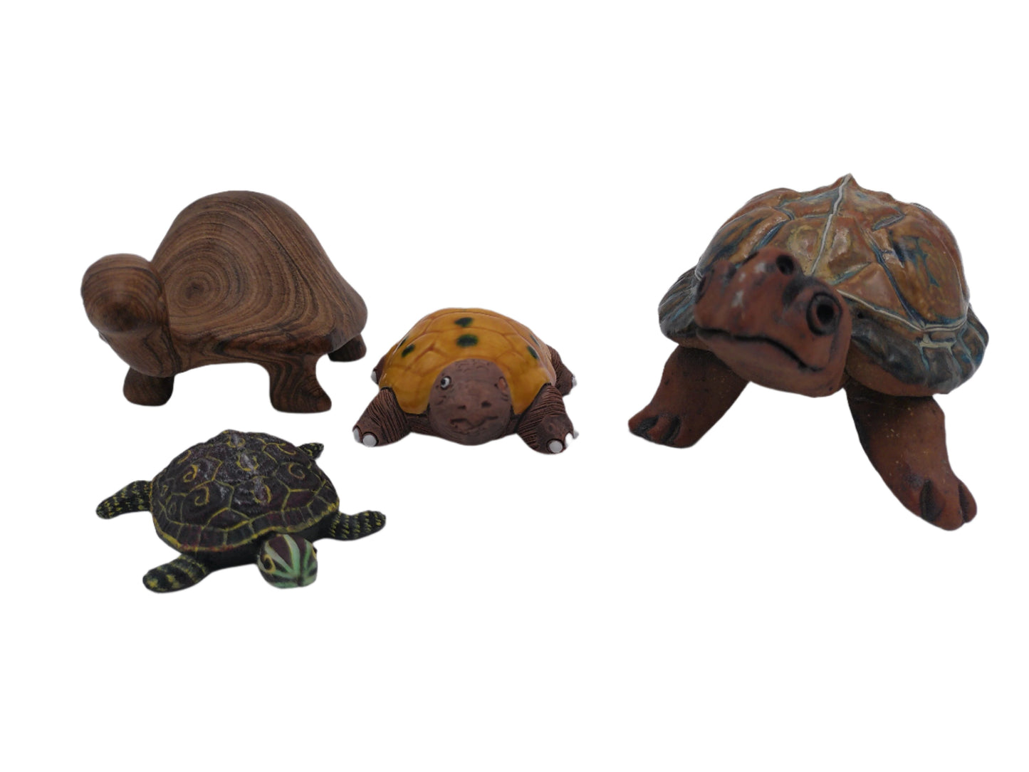 Lot of 4 Unique Turtles  Turtle Hand Made statues