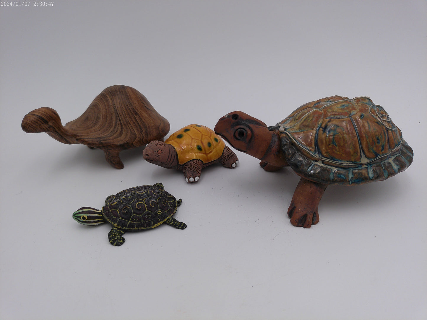 Lot of 4 Unique Turtles  Turtle Hand Made statues
