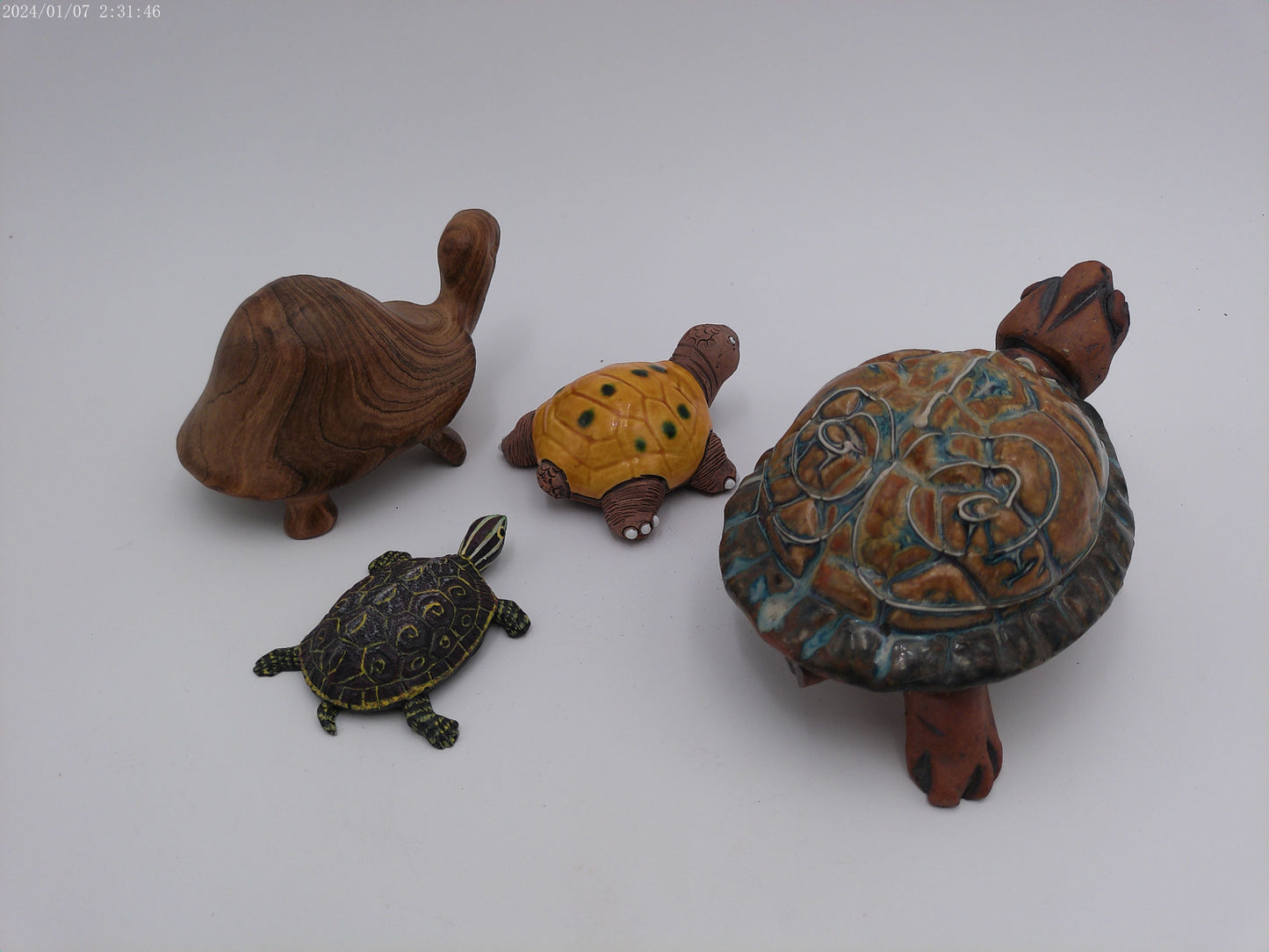 Lot of 4 Unique Turtles  Turtle Hand Made statues