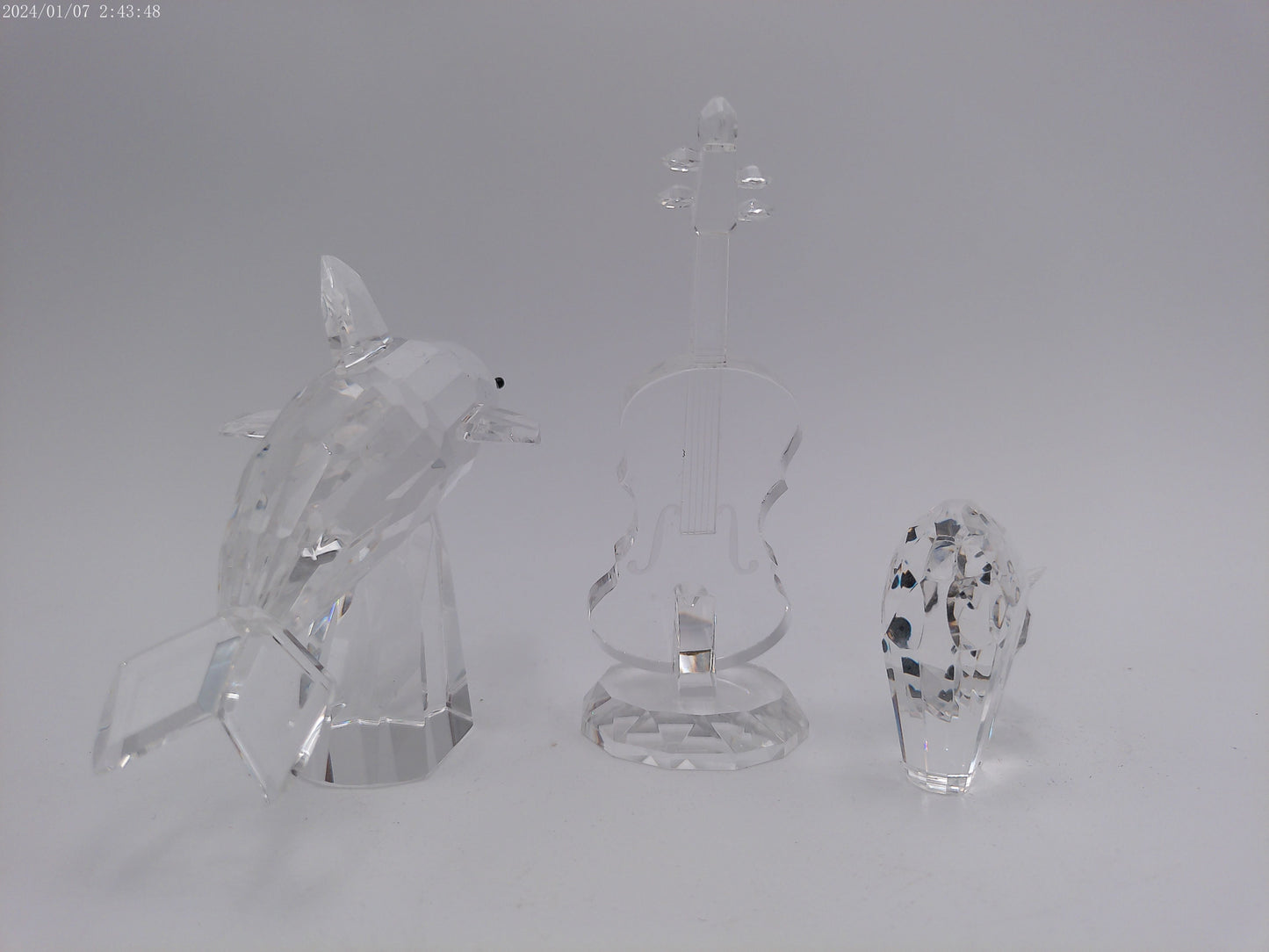 Crystal glass Dolphin Cat  Bass Guitar