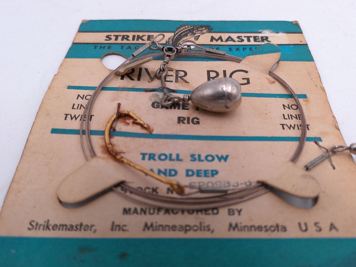 Vintage Strike Master Fishing River Rig With Lead-Steel Leader-New-Deep Troll.