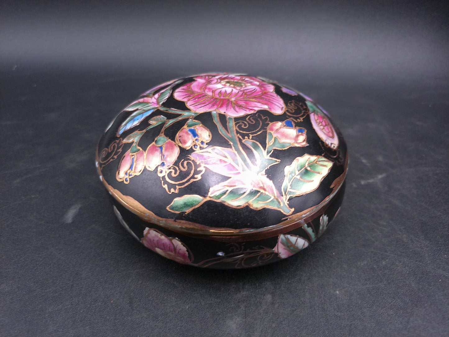 Chinese Stamped Rare Handpainted Porcelain Ginger Vase Jar and two Trinket Jewelry Boxes