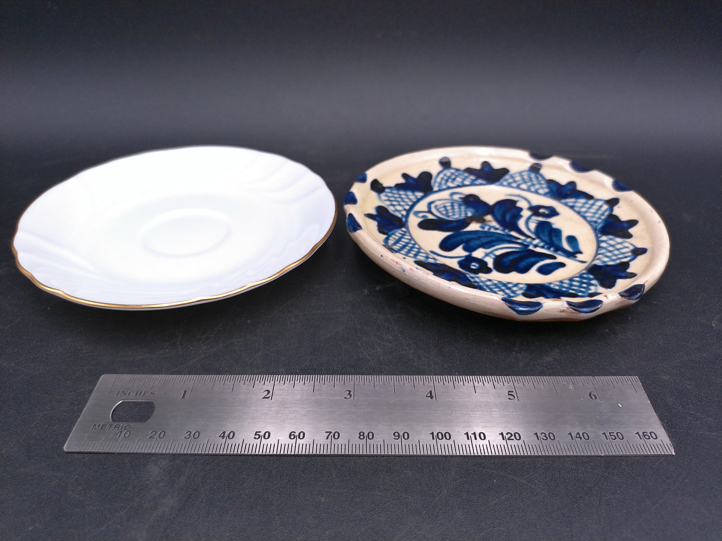 Korond Small Dish Plate Made in Transylvania and Mikasa China Dish from Japan