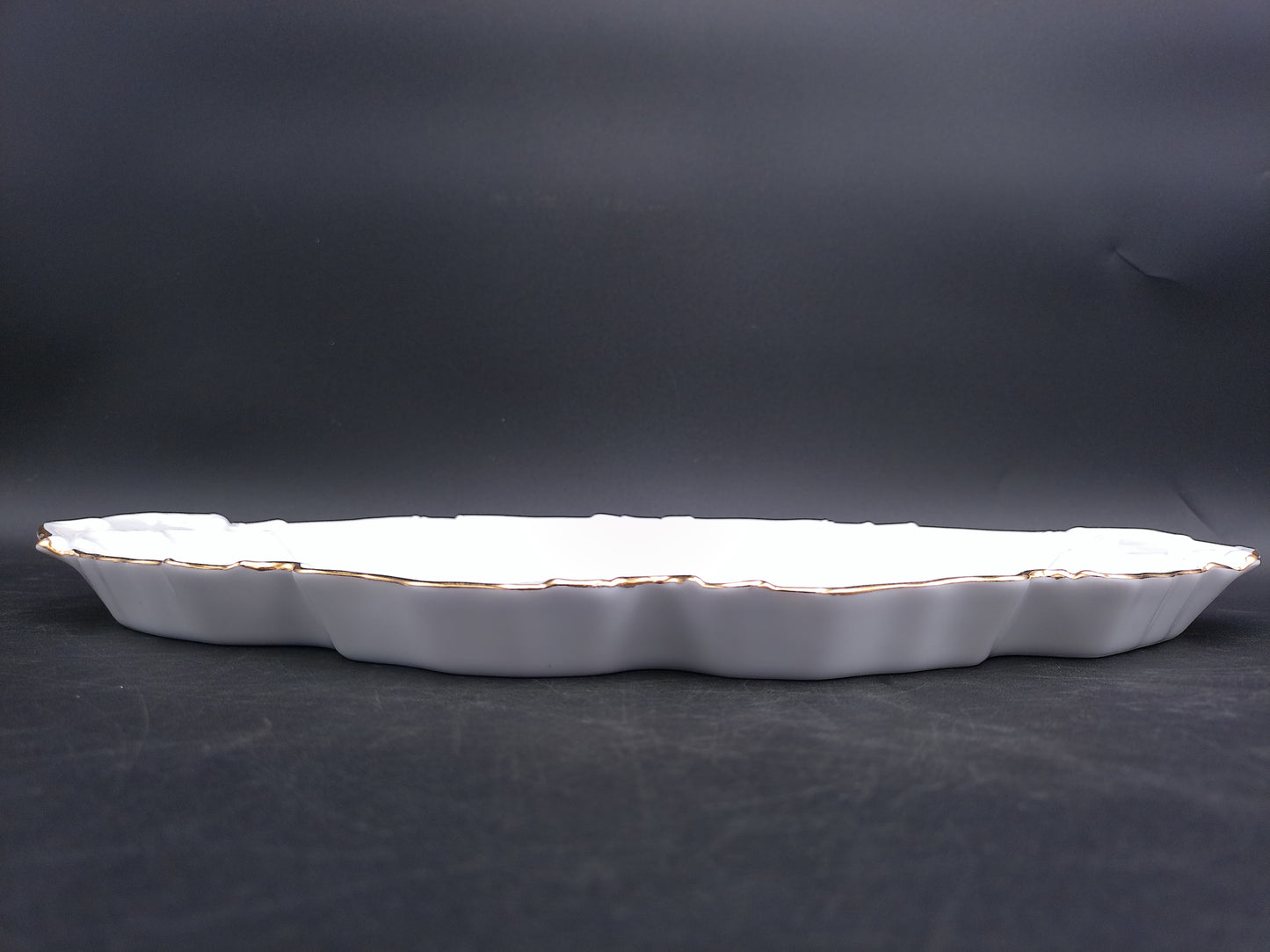 Poreclain Dish Serving Tray with Gold Plated Rim by Haas and Czjzek From Czech Republic