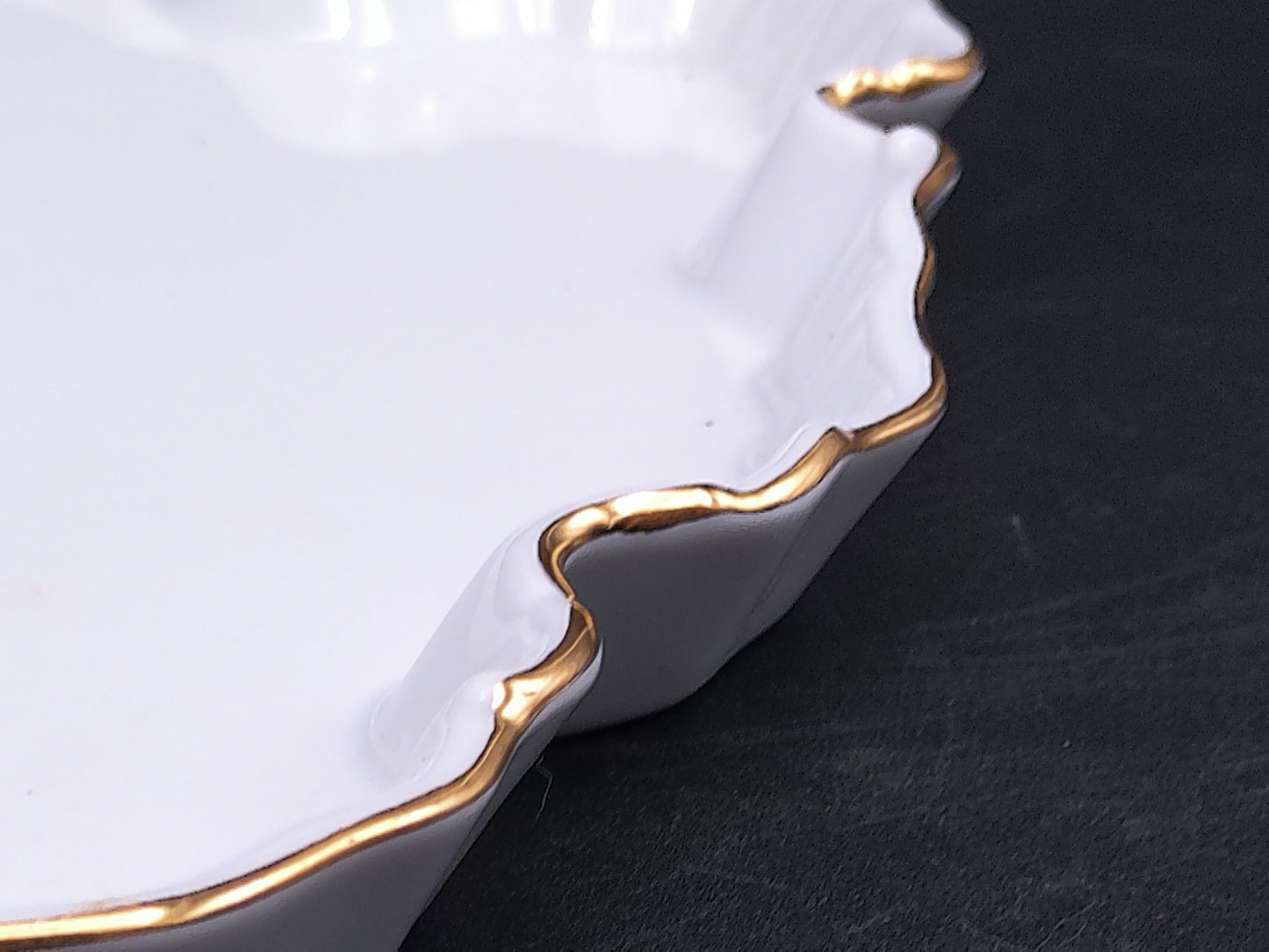 Poreclain Dish Serving Tray with Gold Plated Rim by Haas and Czjzek From Czech Republic