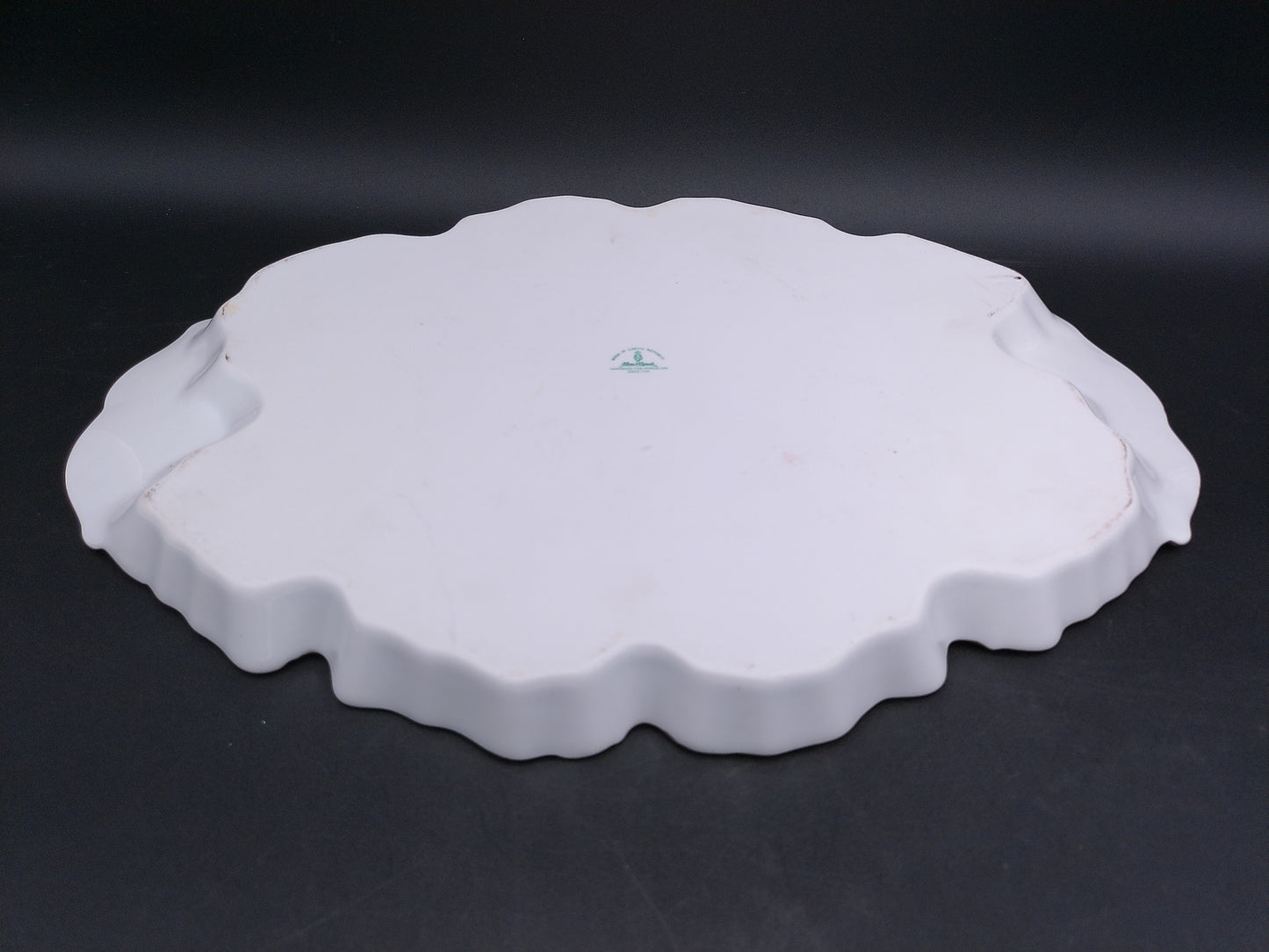 Poreclain Dish Serving Tray with Gold Plated Rim by Haas and Czjzek From Czech Republic