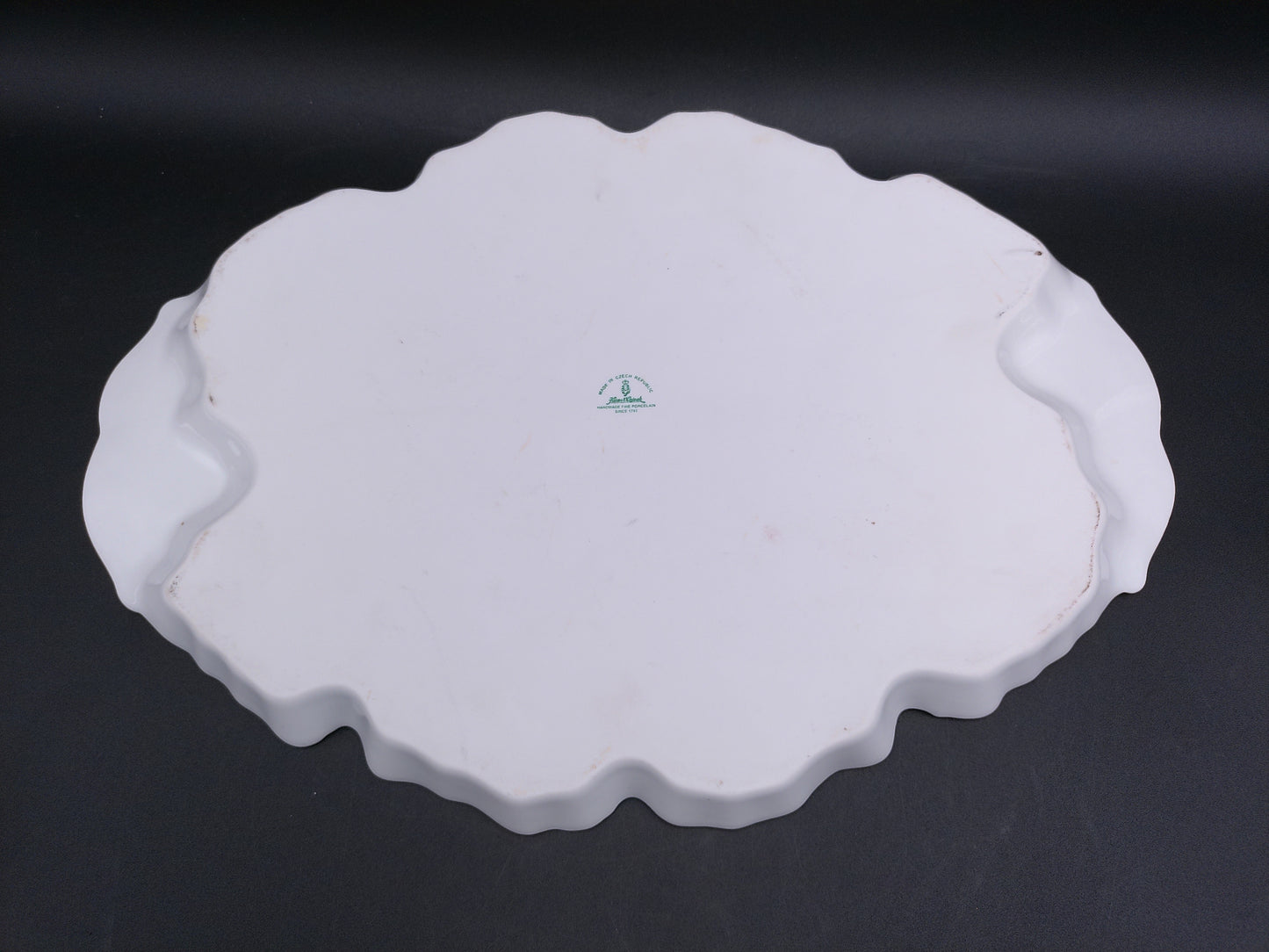 Poreclain Dish Serving Tray with Gold Plated Rim by Haas and Czjzek From Czech Republic