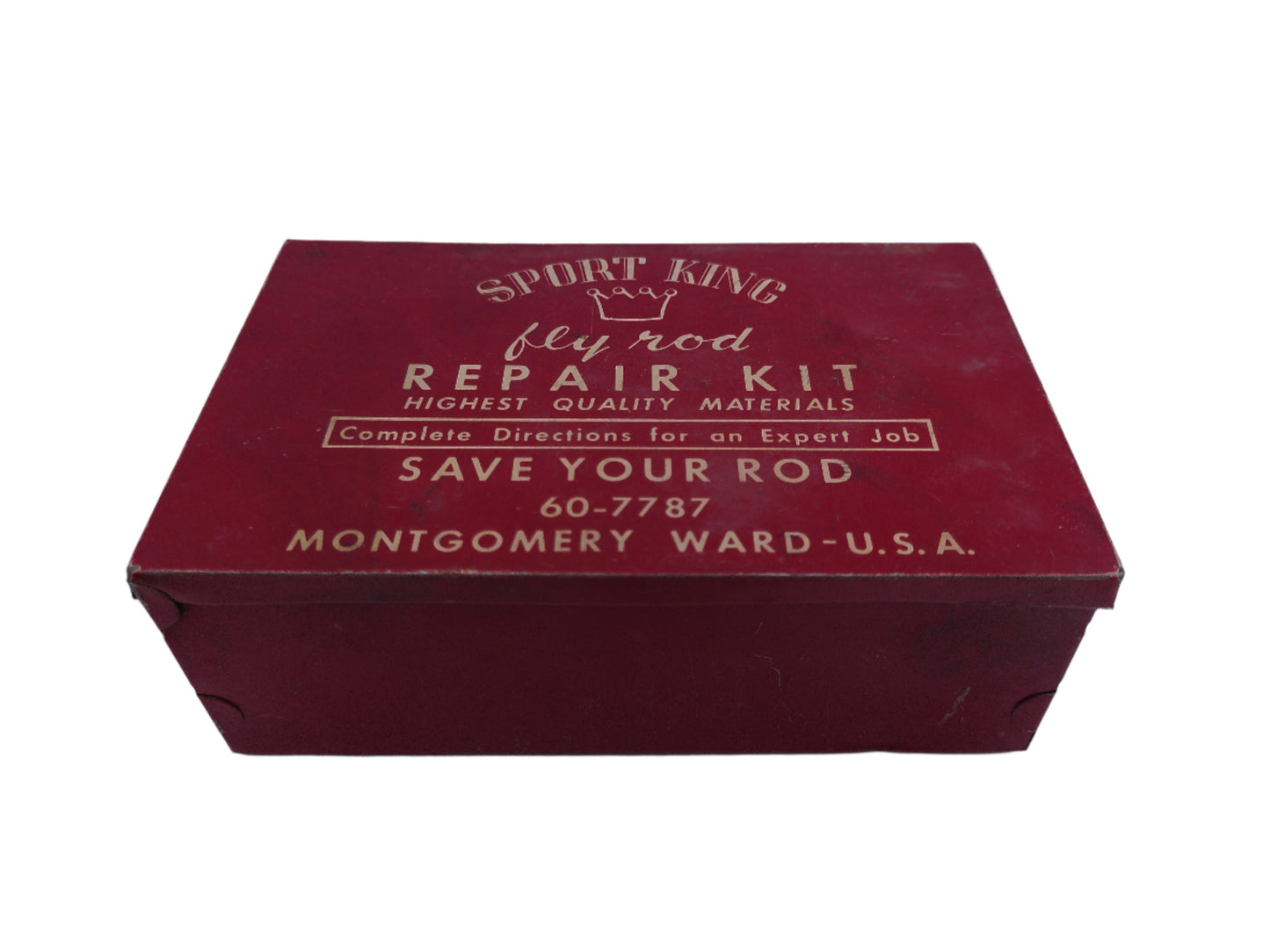 Vintage Sport King Fly Rod Repair Kit Empty Red Metal Box