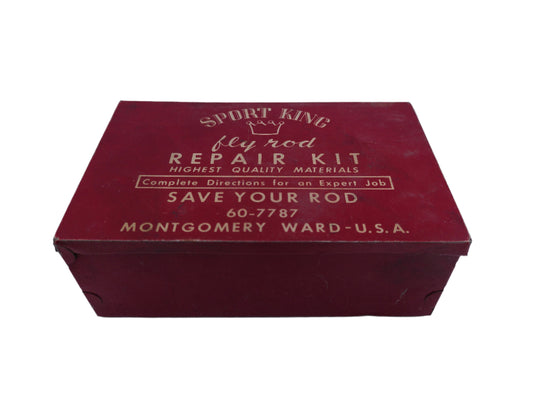 Vintage Sport King Fly Rod Repair Kit Empty Red Metal Box