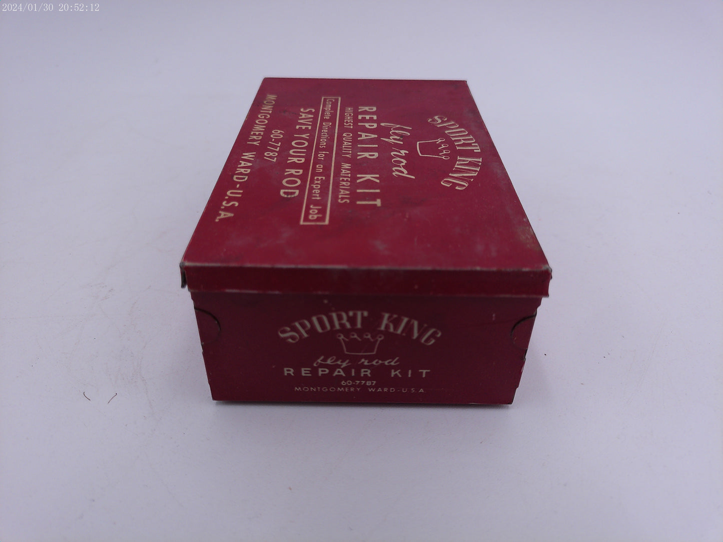Vintage Sport King Fly Rod Repair Kit Empty Red Metal Box