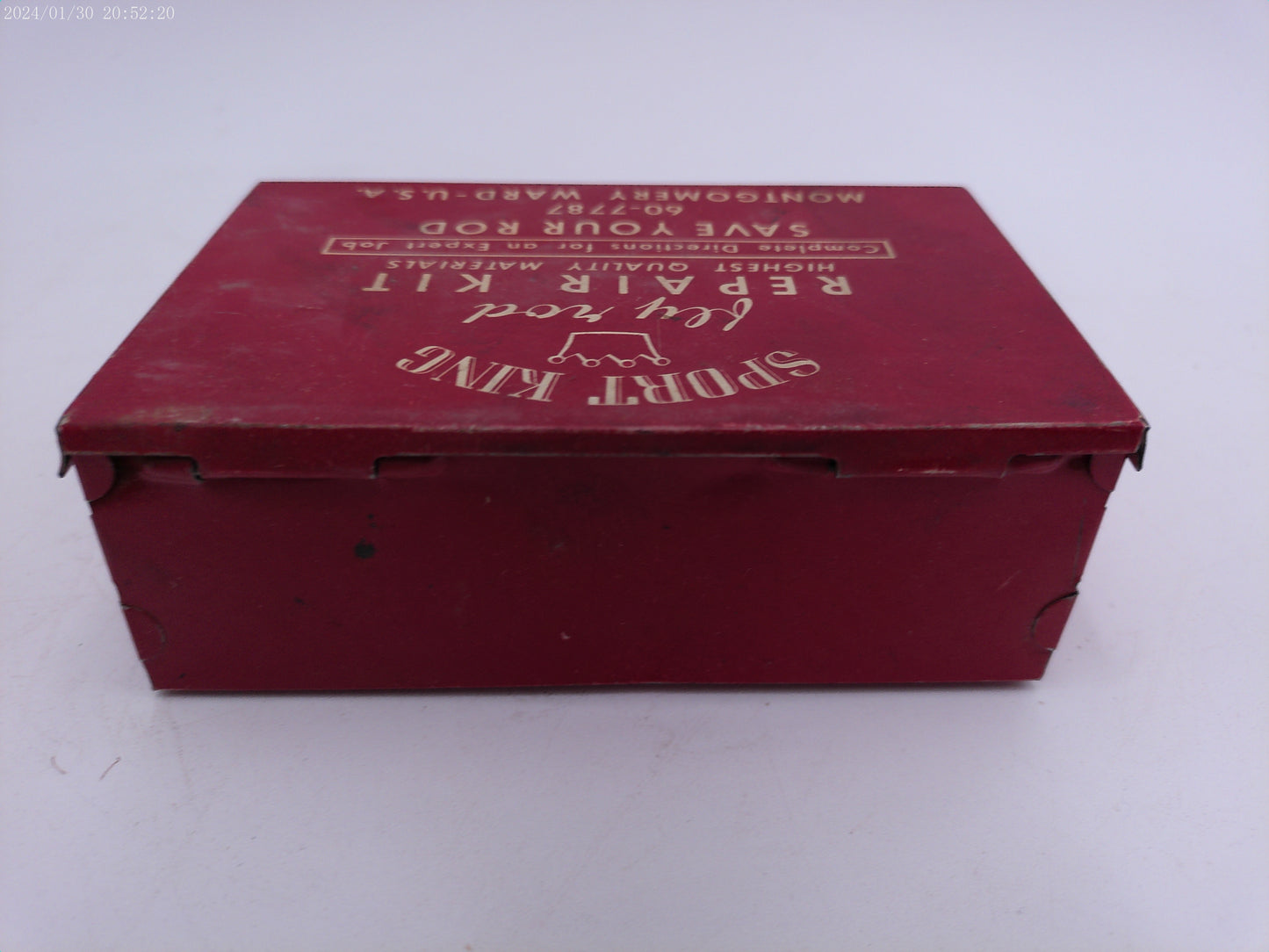 Vintage Sport King Fly Rod Repair Kit Empty Red Metal Box