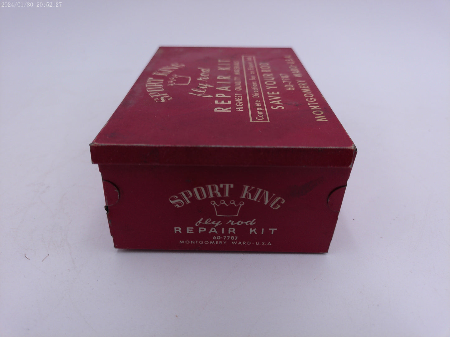 Vintage Sport King Fly Rod Repair Kit Empty Red Metal Box