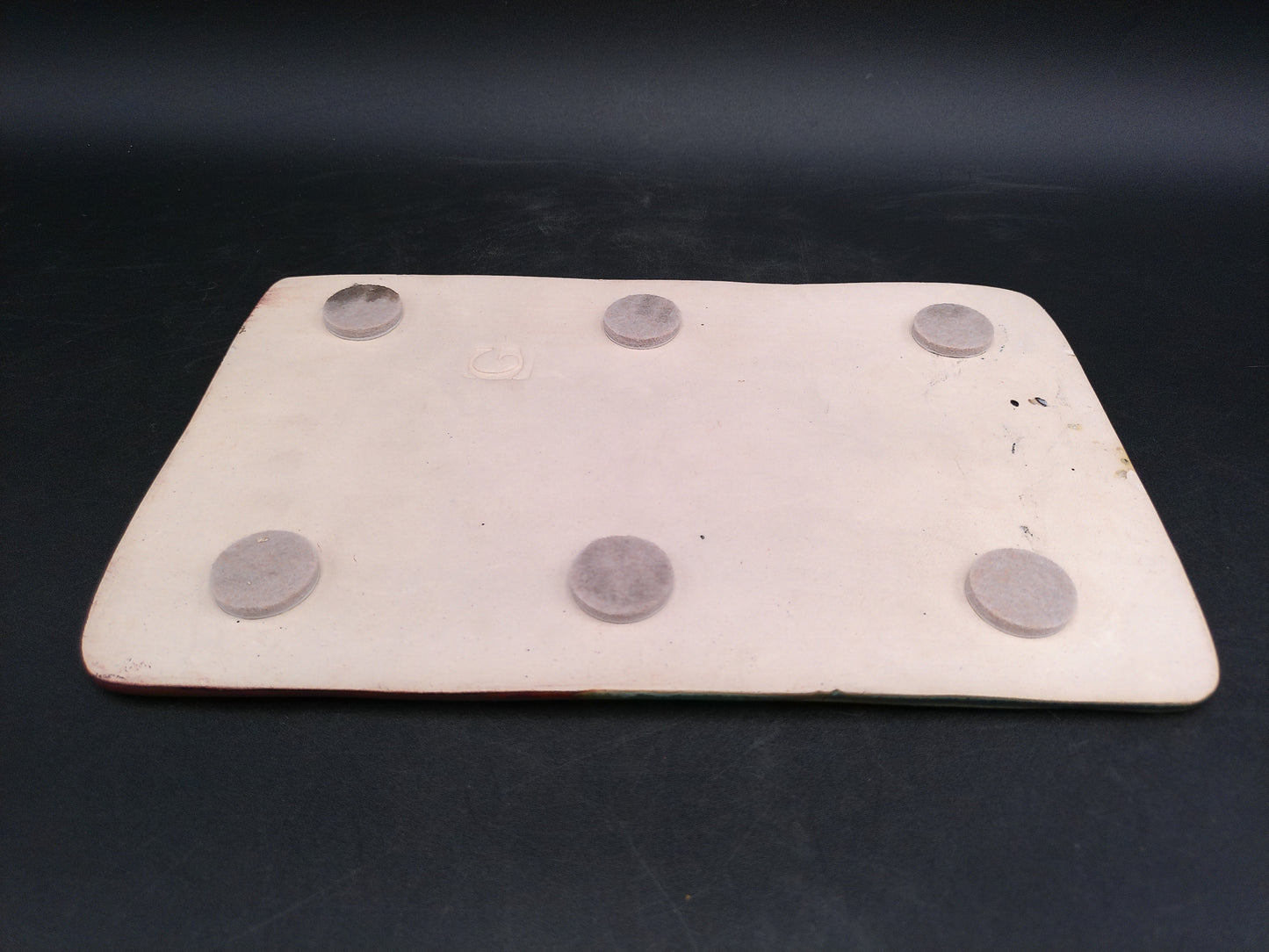 Ceramic Tray multi-color with tree of life trees Vintage