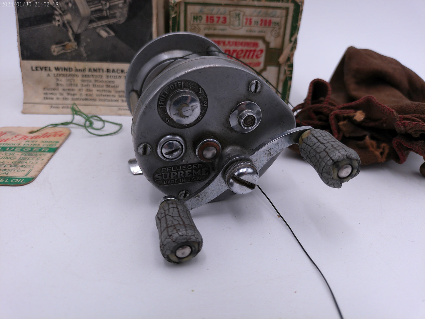 Vintage 1963 Pflueger Nobby No. 1963 Bait Casting Fishing Reel