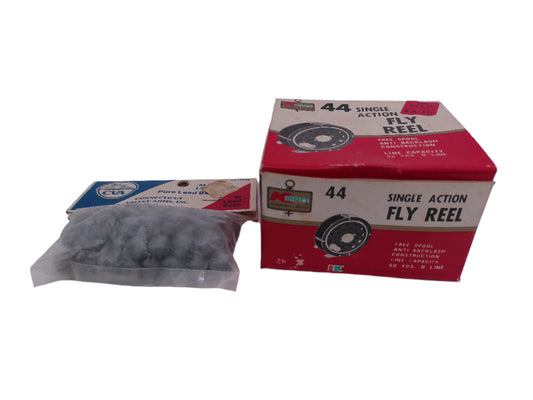 KMART 44 Single Action Fly Reel I Open Box and weights