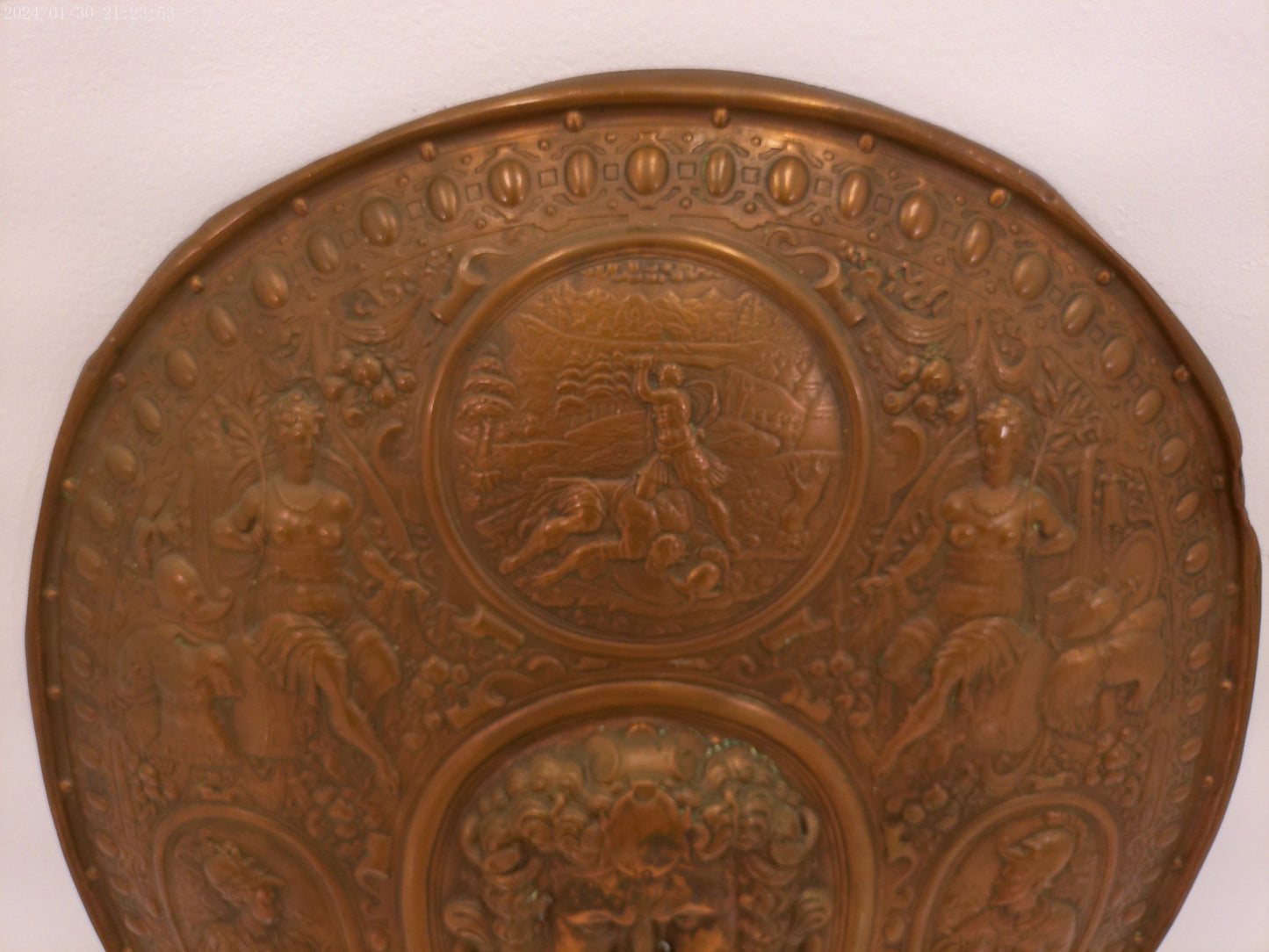Metal Sheild after BENVENUTO CELLINI'S Parade of FRANCESCO I De Medici,, Germany 1880